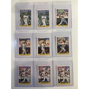 Lot Of 9 1988 Topps UK Mini Baseball Cards: Will Clark Canseco Bonds Baines HOF